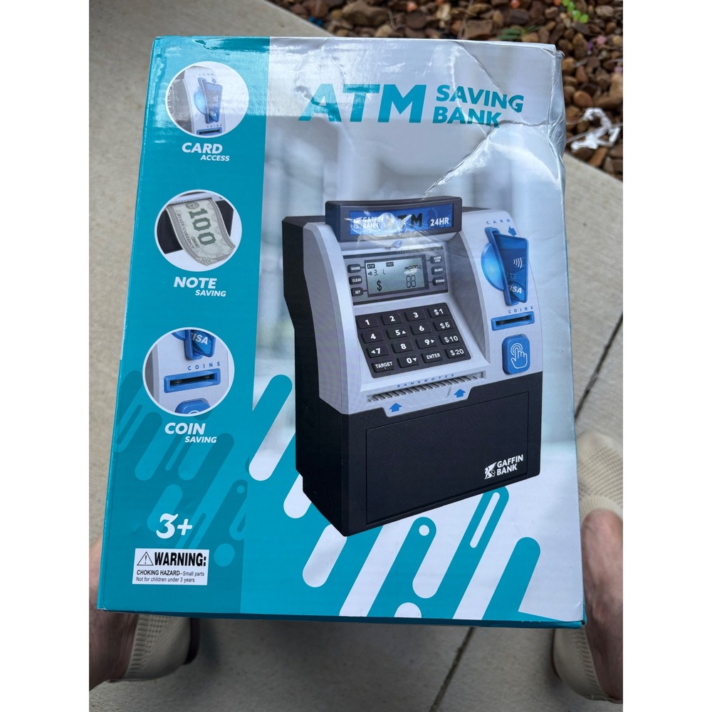 Gaffin Bank ATM Saving Bank Kids Electronic Piggy Bank Gold Silver Toy